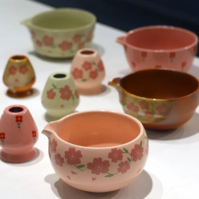 

Стартовый набор Sakura Matcha, 2–7 шт., розовая керамическая чаша, бамбуковый венчик, японский набор для чайной церемонии, бестселлер, набор для начинающих, идеальный подарок