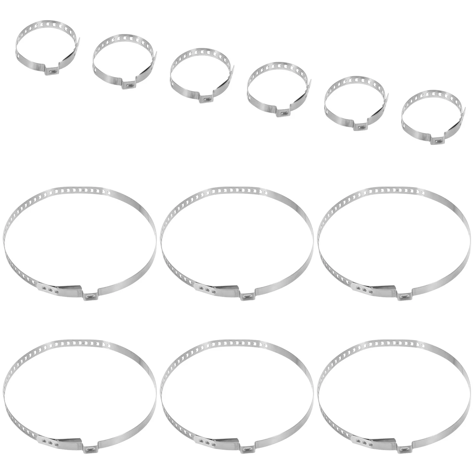 12Pcs Meat Roll Shaping Rings Stainless Steel Adjustable Lockable Clamp for Korean Bbq Hot Pot Shabu Teppanyaki Cooking Tool