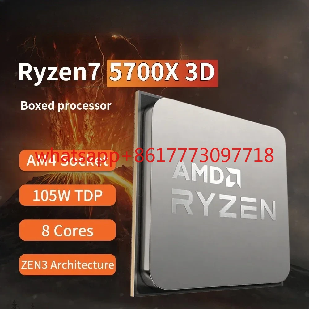 Second-hand Ryzen 7 5700X3D - R7 5700X3D 5000 Series 8-Core 4.1 GHz Socket AM4 Thread CPU Processor  but without fan Game Cache
