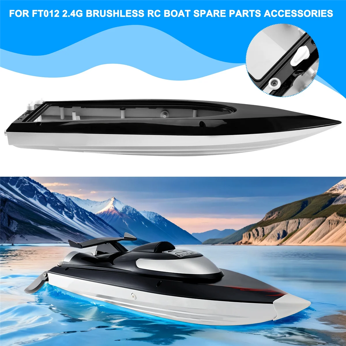 PMPC_FT012-1 Hoofdbehuizing voor Feilun FT012 2.4G borstelloze RC-boot