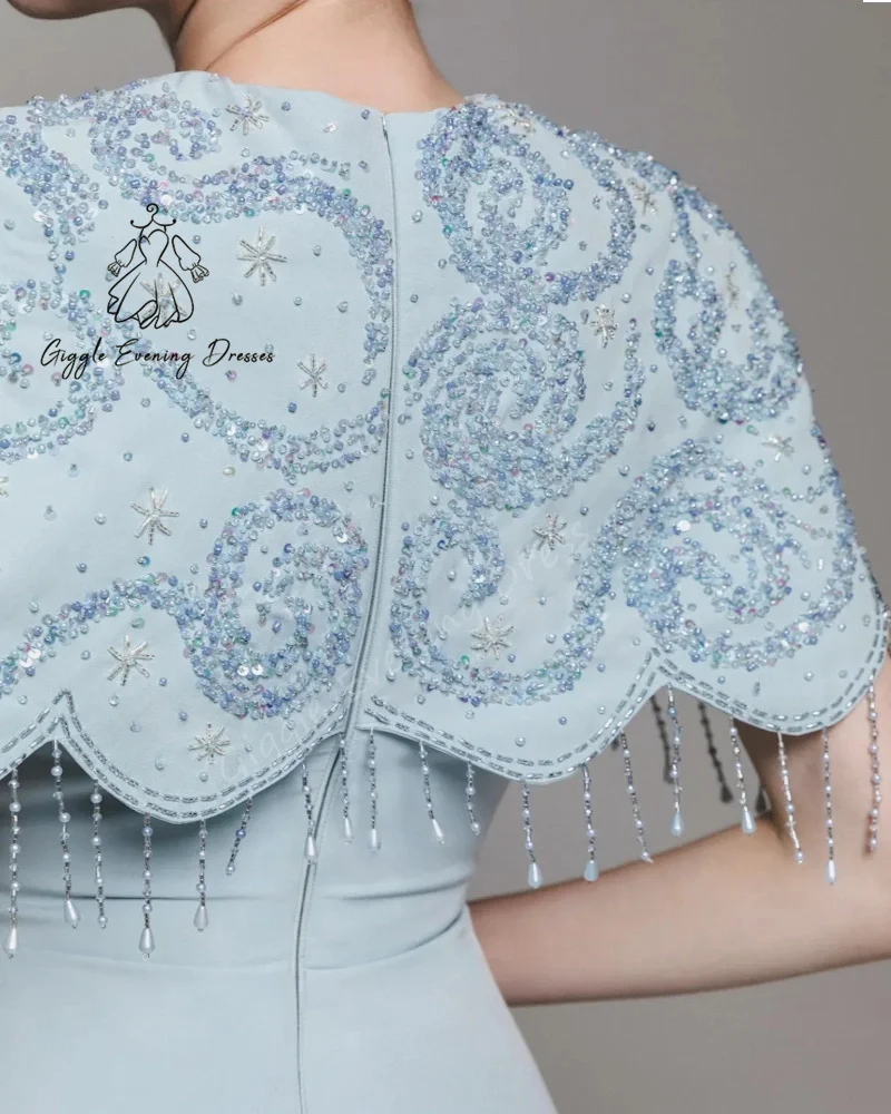 Giggle-vestidos de novia sexys con cuello redondo, sin mangas, con cuentas, elegantes y bonitos, corte en A