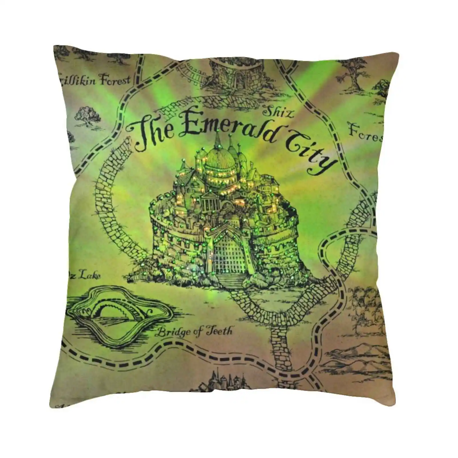 The Emerald City Pillowcase Bedroom Home Decoration Wicked Broadway Musical Emerald City Oz Wizard Elphaba Thropp Galinda