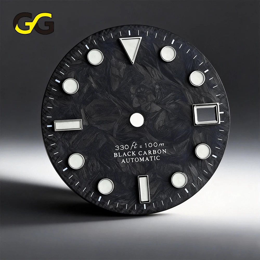 

Одинарный календарный циферблат BW9 с люминесцентным покрытием из углеродного волокна, диаметр 28,5 мм, модифицированный для механизма NH35, запчасть для часов