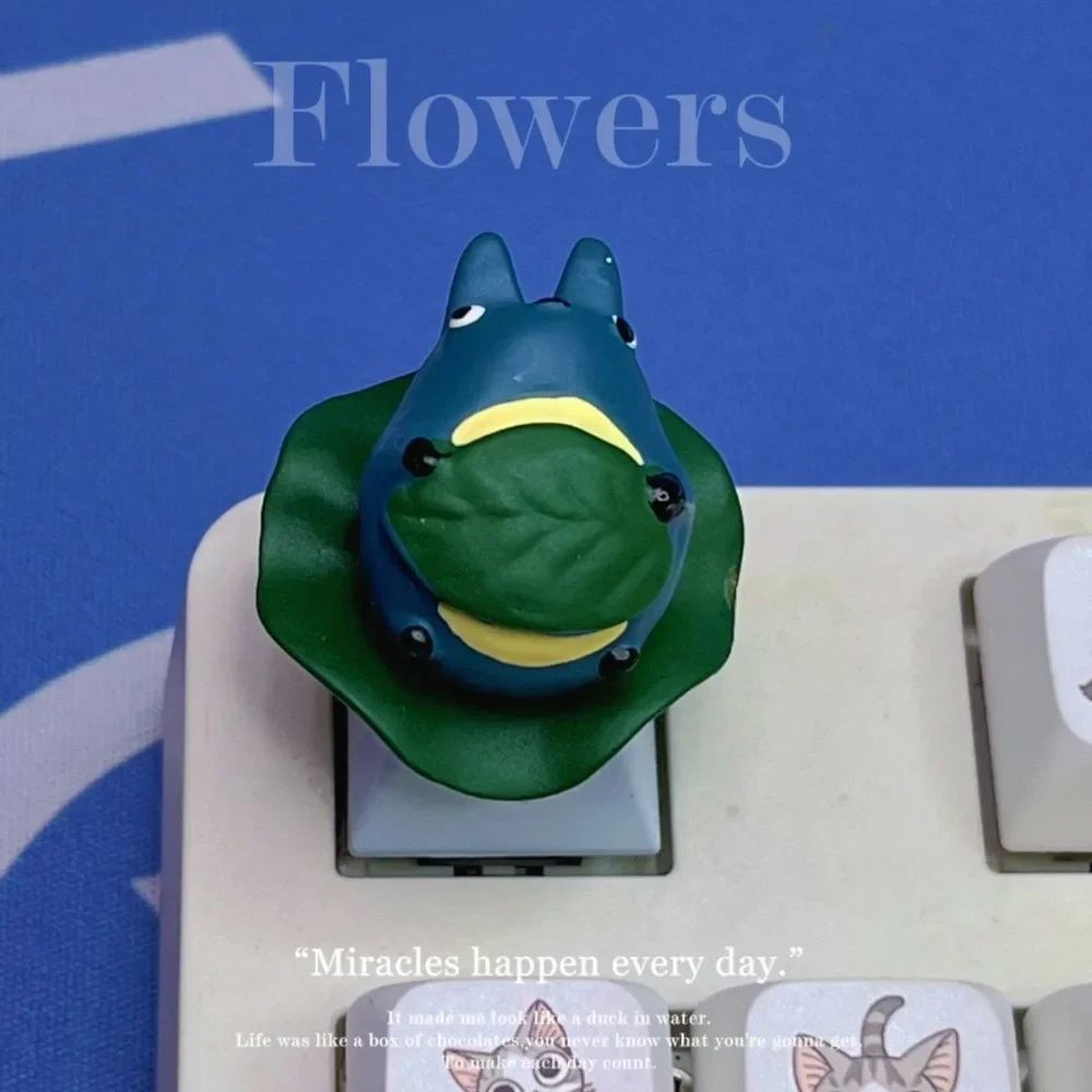 Miniso Cinnamon Roll Sunflower Totoro Keycap Anime Kawaii Keycap for Mechanical Keyboard Cap Decorative Accessory 1 Piece Diy