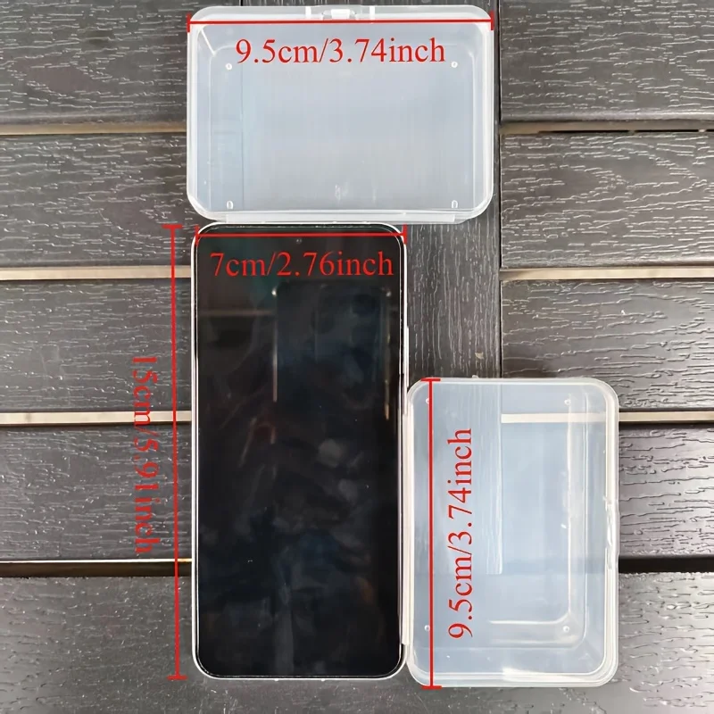 12 Stück transparente Spielkarten-Aufbewahrungsbox mit Deckel, stapelbarer Mini-Kunststoffbehälter für Visitenkarten, Clips, Schreibtisch-Organizer – Detail 9
