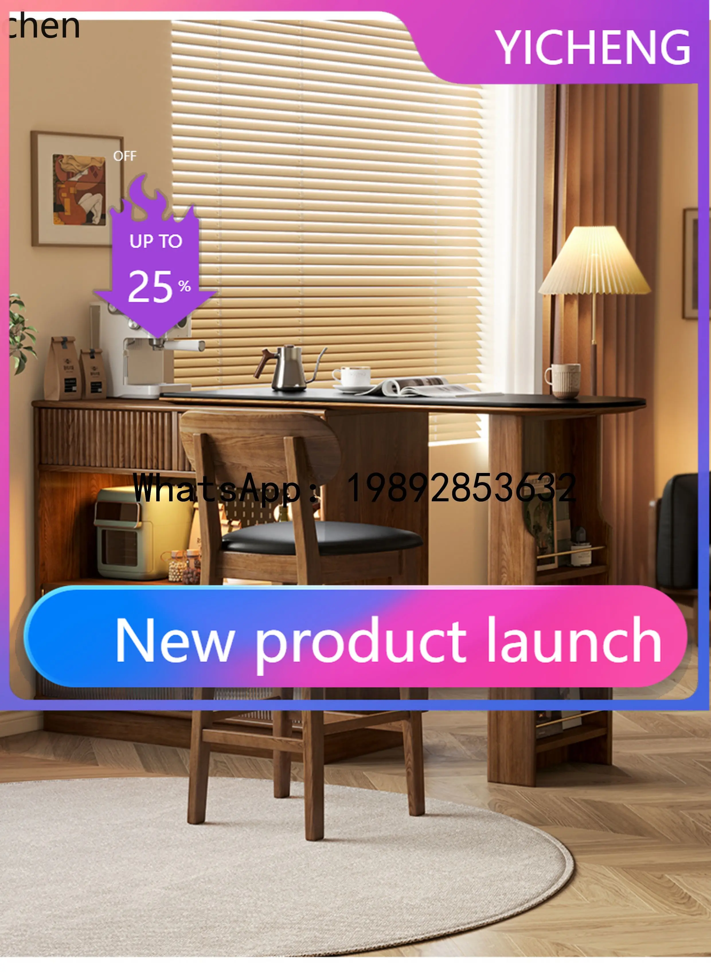 

B-4 solid wood rock slab bar counter cabinet, living partition chest cabinet, storage side cabinet