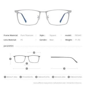 Fonex Herren -Titangläser Rahmen Square Gläses 2020 Herren klassisch komplette Brille F85641 9 Hauptverkäufe Titanio männlicher Klassenrahmen - №3
