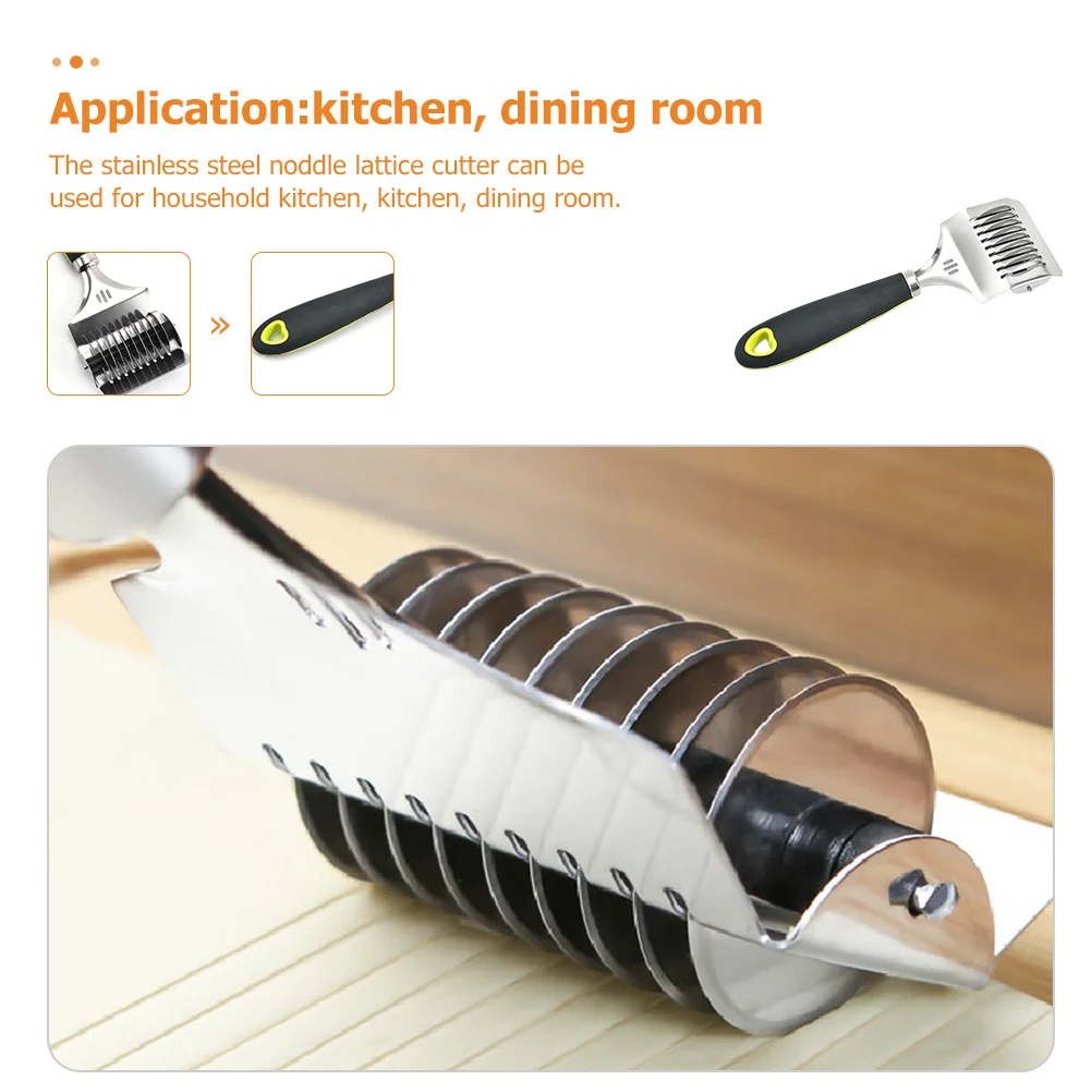 

Steel Noodle Lattice Roller Multi Functional Deform Break Resistance Creative Design Pasta Maker Kitchen Pasta Lattice Cutter