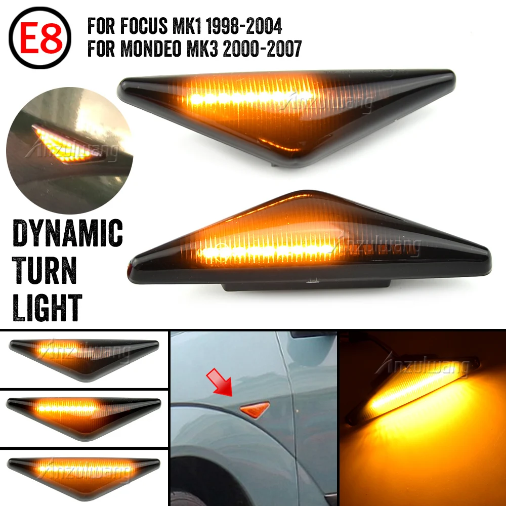 Dynamic Turn Signal LED Side Marker Mirror Light Flashing Indicator For Ford MONDEO 2000-2007 MK3 FOCUS MK1 1998-2004