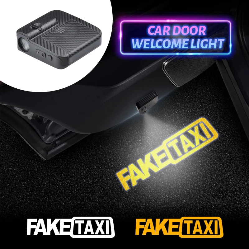 LED FAKE TAXI Logo Car Door Courtesy Light Projector Welcome Lamp For Chery Fiat haval Lada Skoda Peugeot Volvo Opel Hyundai