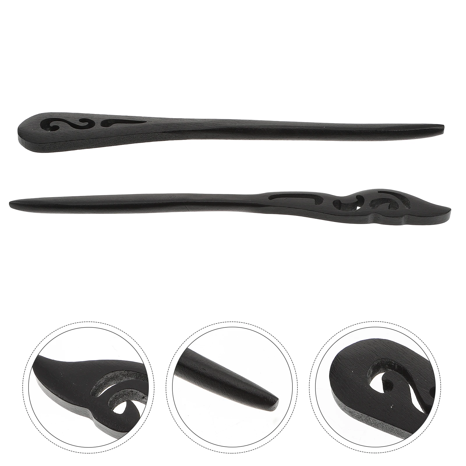 

2pcs Imitated Ebony Hairpin Traditional Wood Headdress For Women Retro Style Hairpins Elegant Wooden Hair Chopstick Hair Bun