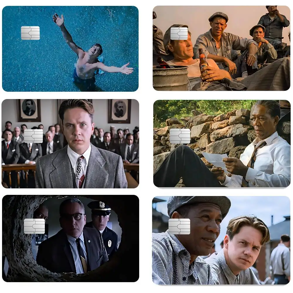 Film The Shawshank Redemption, 1 lot de 4 autocollants de protection avant mats pour cartes de crédit et de débit à petite puce