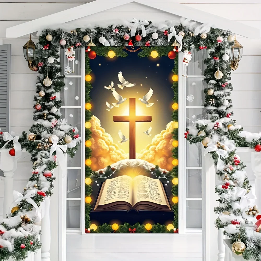 Door canopy flag, multi-purpose flag for the front door of the Jesus Birthday Farmhouse