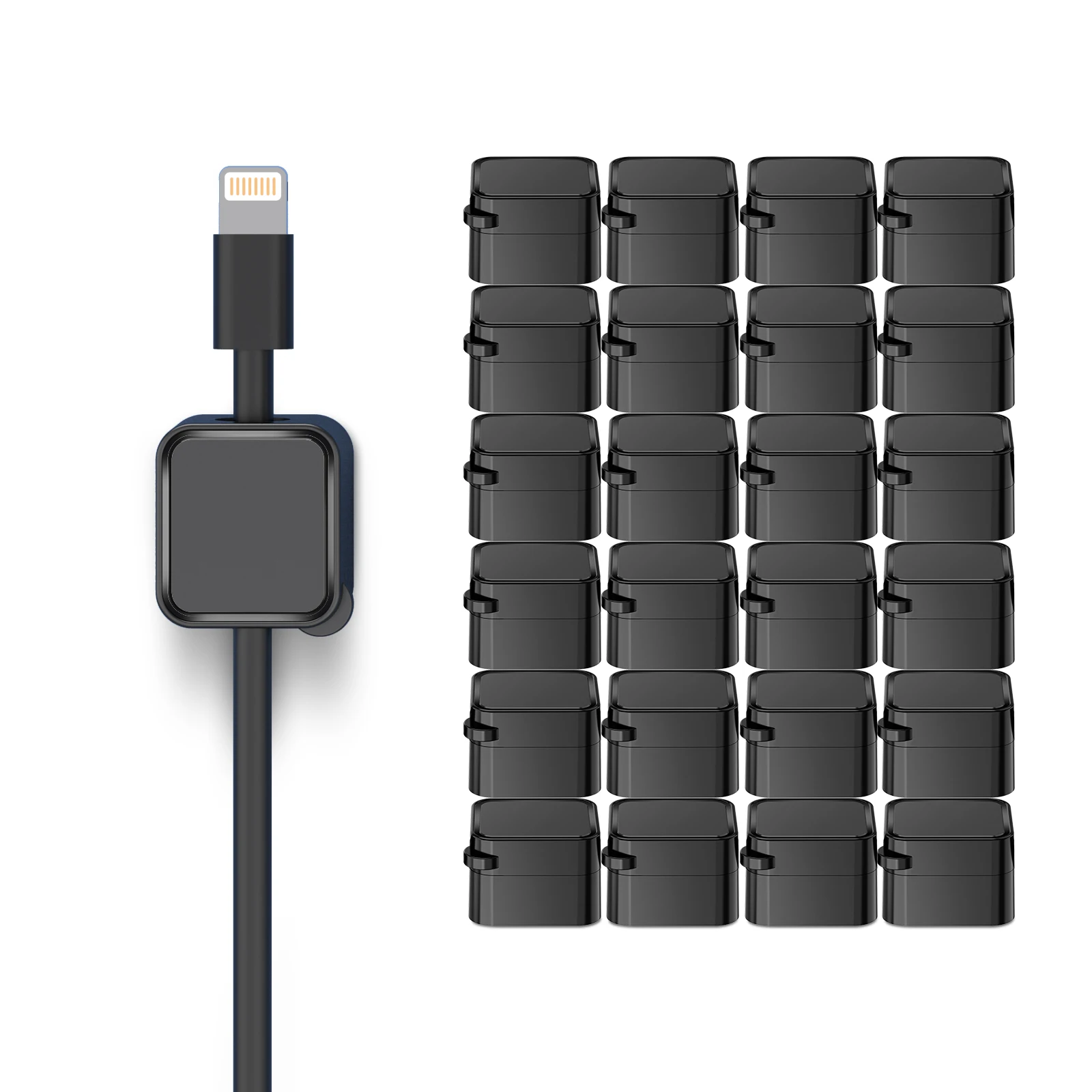 

Cable organizer, adjustable and flexible cable management clips for desktop, for phone charger cables, 24 units