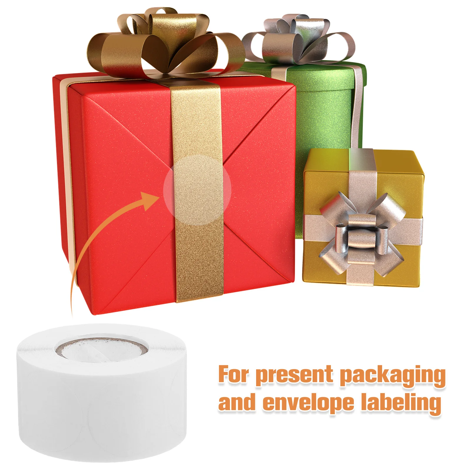 2 لفات ملصقات مستديرة شفافة مقاومة للماء ملصقات ذاتية اللصق لختم المغلف الحاضر التعبئة والتغليف كيس الطعام الختم