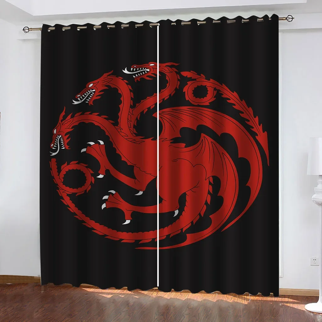 

Window Curtains 3D The Chinese Dragon Totem Design Luxury Girls Living Room Bedroom Home Decor 2 Pieces Fashion 2024