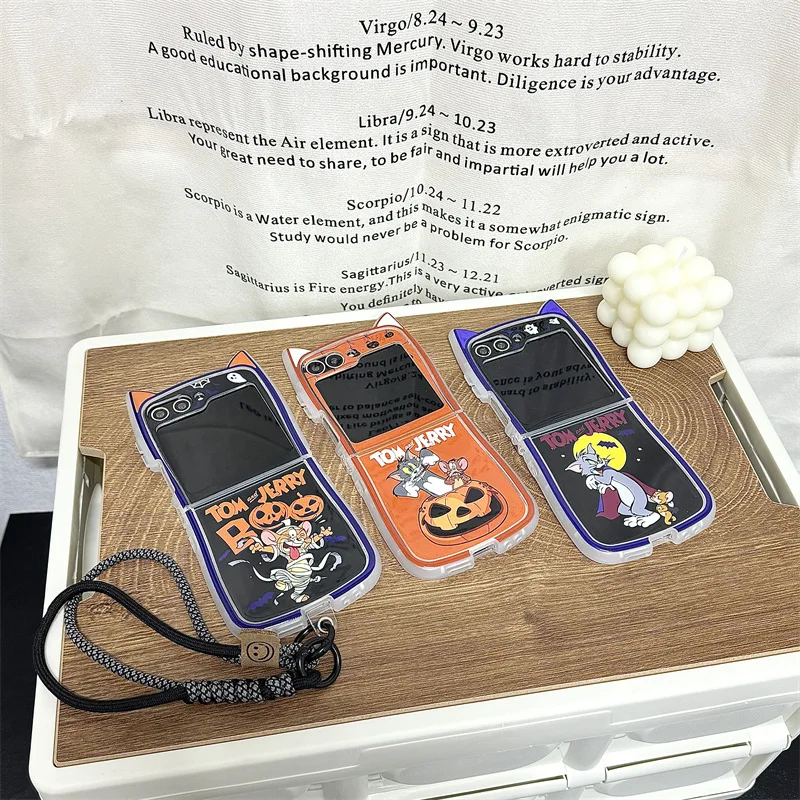 サムスンギャラクシーZフリップ6,5,4,3,zflip4,zflip5,zflip6用のハロウィーン漫画電話ケース,保護バックカバー