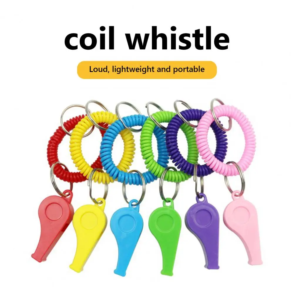 

Training Whistles Safety Whistles Colorful Compact Referee Whistles with Stretchable Coil 6pcs Sport for Loud for Portability