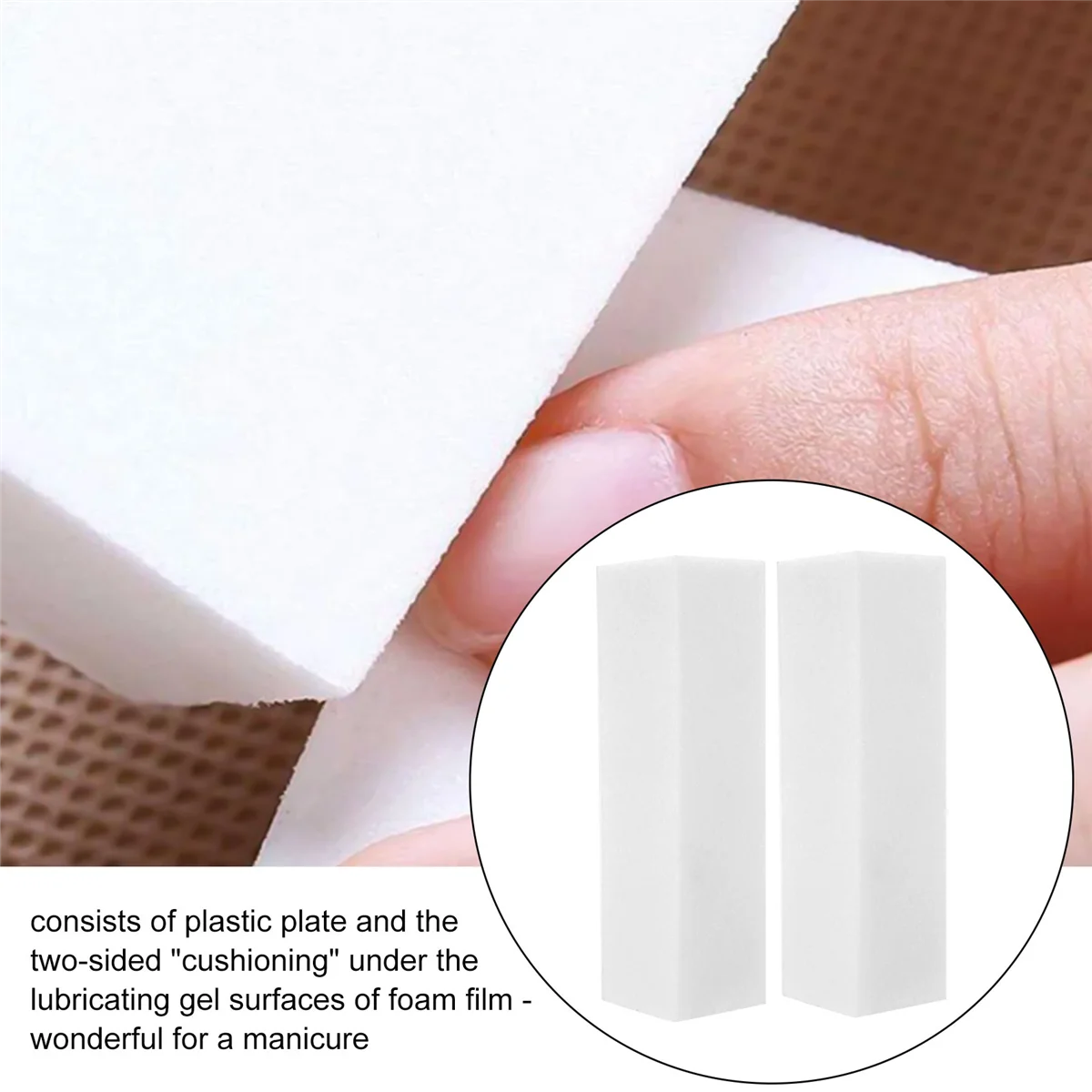 10 x สีขาว Sanding Blocks สําหรับเล็บออกแบบเล็บขัดพื้นผิวขัดเล็บแฟ้มบล็อกเล็บเล็บเครื่องมือทําเล็บมือ