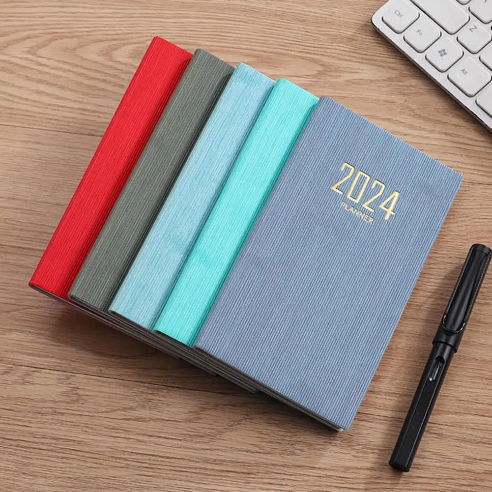 Study Planner Notebook 2024 Planner Notebook Set with Fake Leather Cover Thick Paper Weekly/monthly Calendar for Home Office