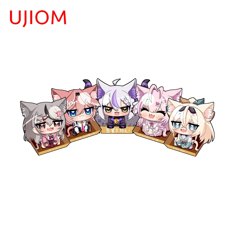 UJIOM Hololive Chibi Cat Ears Girls Wall Sticker Amusing Creative Scratch Proof Vinly Decal Switch Wall Decor Accessories