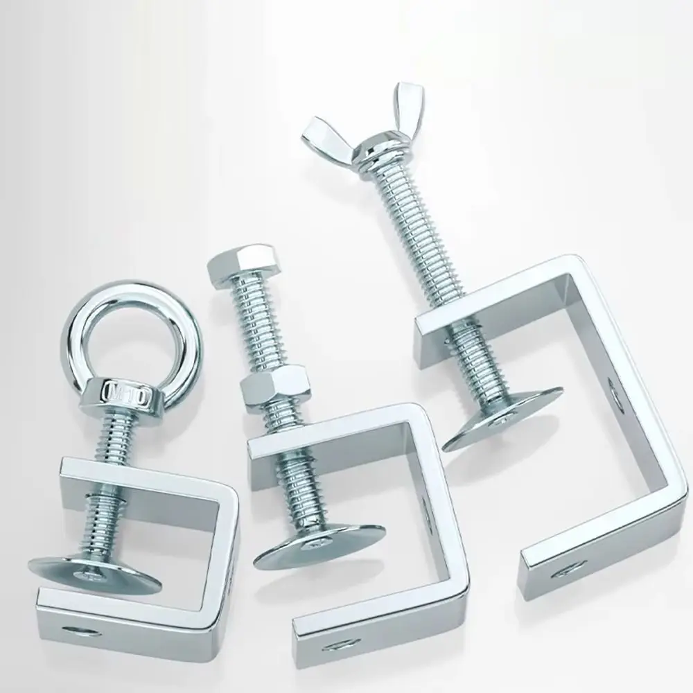 1Pcs Multiple Head Shapes U Clamp Galvanized Carbon Steel Open Height 20-130MM C-Type Clip Fixed Fixture Thickened