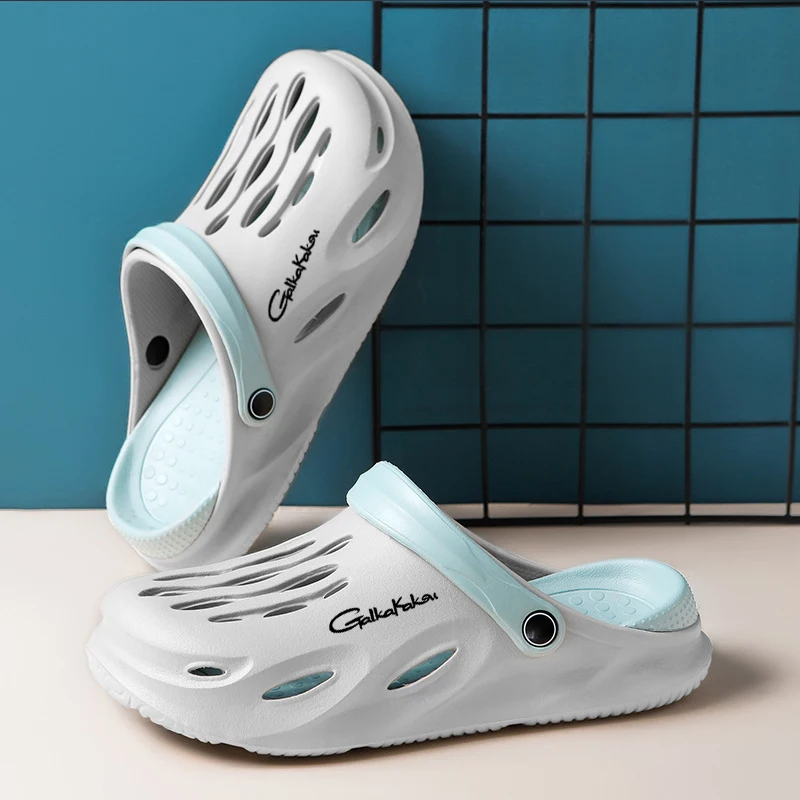 Zapatillas de pesca de verano para hombre, sandalias de tendencia antideslizantes para exteriores, sandalias de playa para exteriores, zapatos con