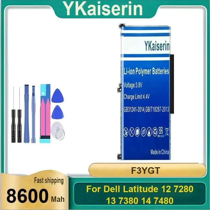 

Аккумулятор F3YGT 8600 мАч для Dell Latitude 12 7280 7290 E7280 E7290 13 7380 7390 E7380 E7390 14 7480 7490 E7480 E7490 C27RW PGFX4