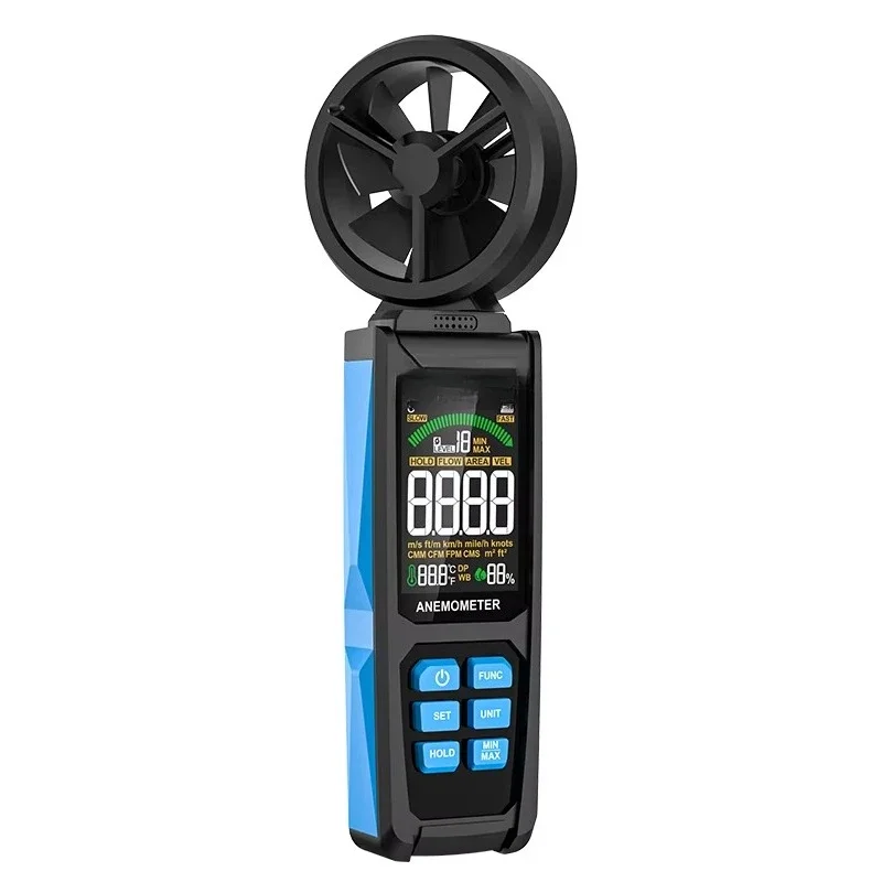 

Automatic Test Digital Anemometer Mini Size 0.8-30 m/s Temperature Anemometer Low Price Velocimeter
