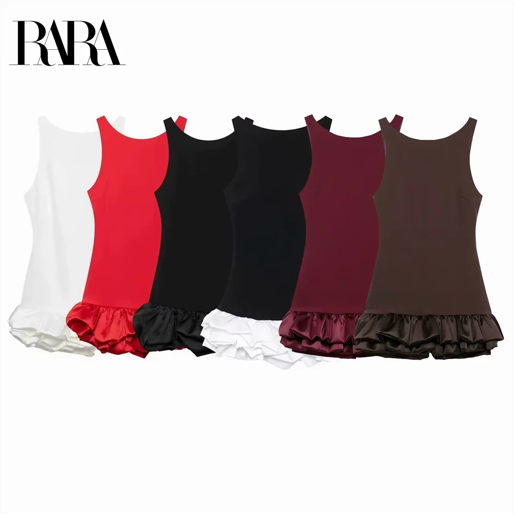 

2024 RARA Autumn New Product Women's Ballet Style Charm Sweet Sleeveless Strap Short Multi Color Dress