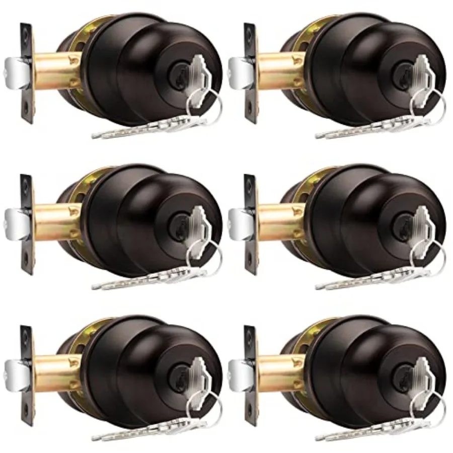 

Entry Door Knobs Combo, Keyed Alike Entrance Door Locks, Ball Door Knobs with Lock and Keys for Interior Exterior Doors