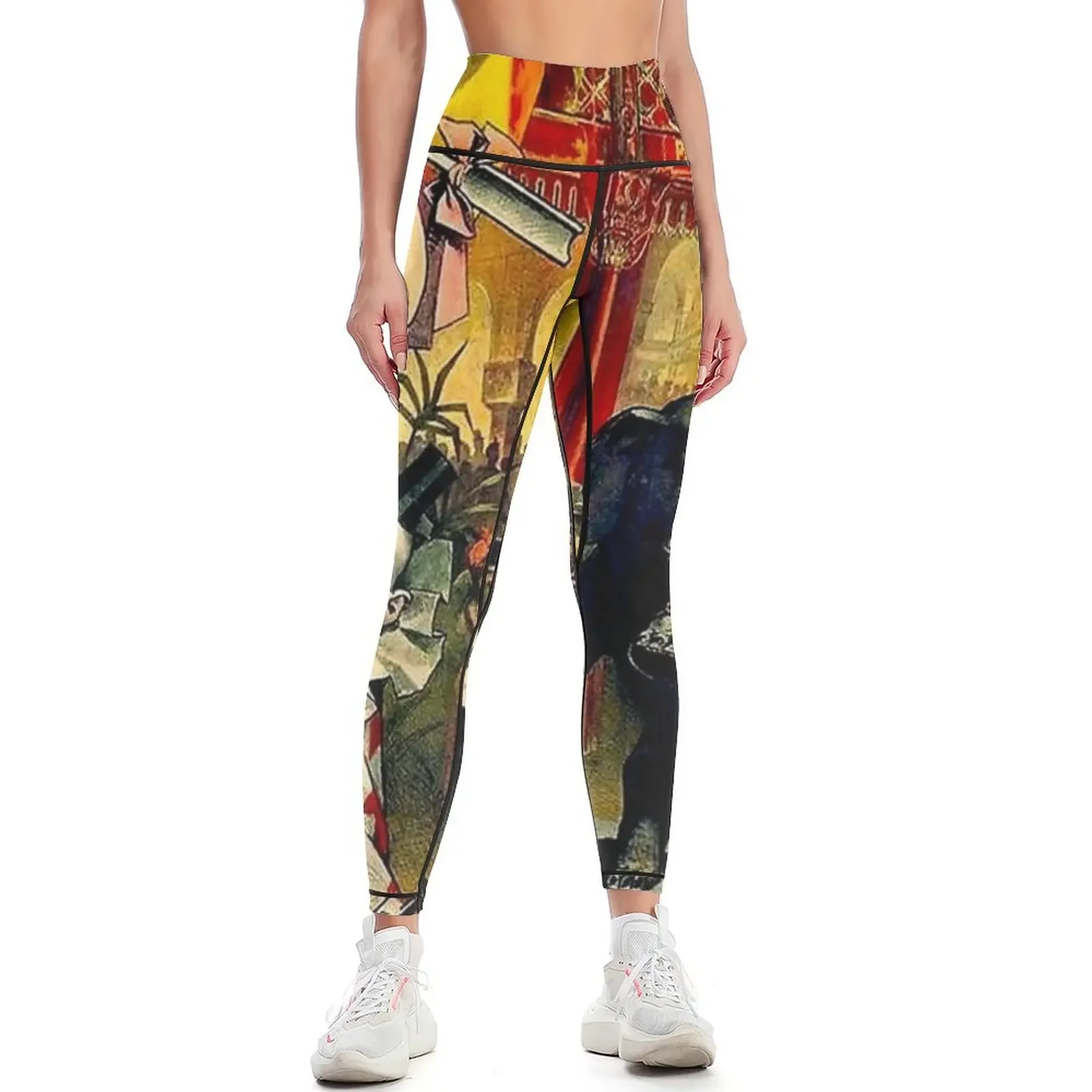 

CIRCUS Vintage 1890 Circus Advertising Print Leggings Women's fitness gym pants Womens Leggings