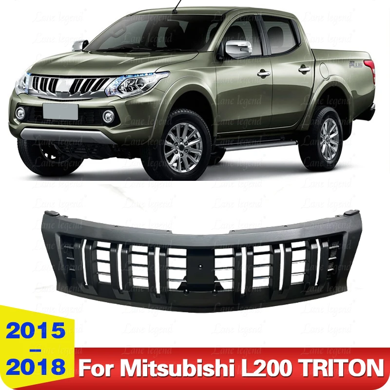 Pickup Accessories Modified ABS Grille For Mitsubishi L200 TRITON 2015-2018 Car Racing Grills Cover Front Hood Bumper Grill