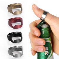 1Pc Unique Beer Bottles Opener Portable Finger Ring Design Jars Lid Remover Stainless Steel Kitchen Tool Bar Supplies Gadgets