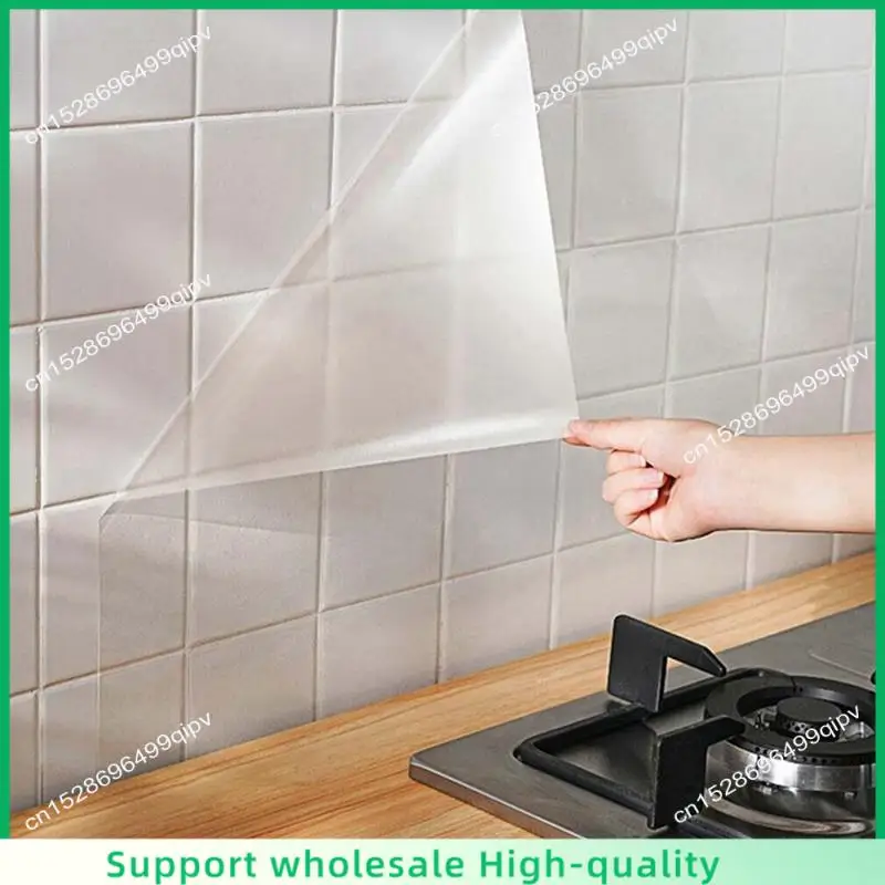 ABSF 60Cmx10m Oil Proof Sticker Transparent Sticker Heat-Resistant Splash Protection Foil Tile Film Anti-Oil Sticker