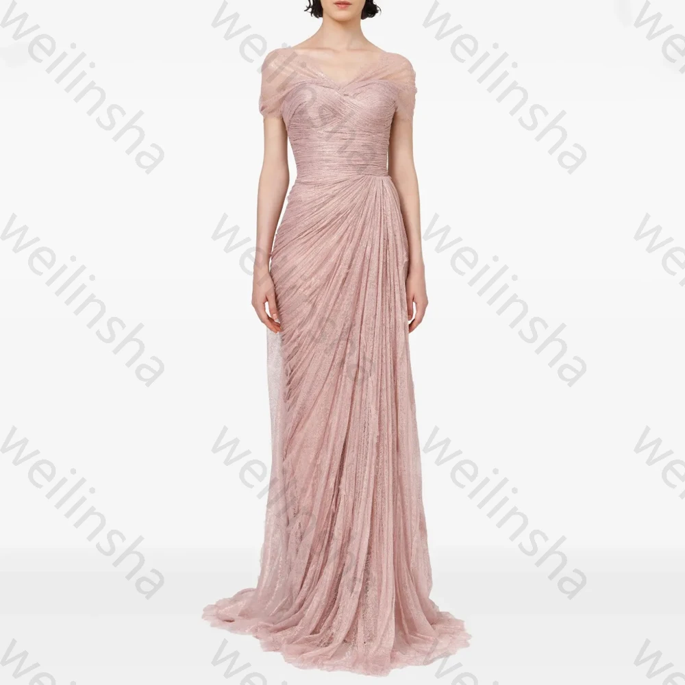 

Блестящие плиссированные вечерние платья трапециевидной формы с открытой спиной, элегантное вечернее длинное платье, изысканные платья высокого качества для выпускного вечера, женские платья по индивидуальному заказу