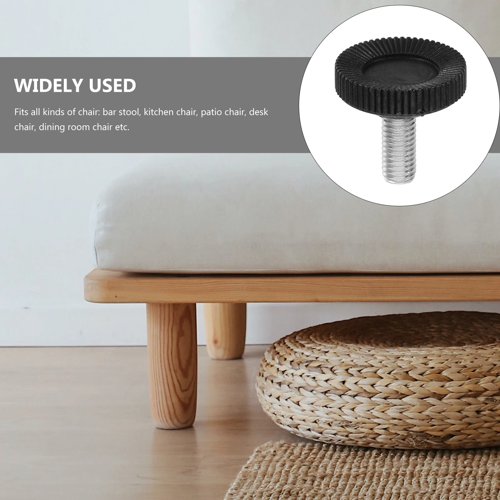 

12 pcs Furniture Leveler Adjustable Feet Chair Leg Pads Table Mats Durable Long Lasting Height Adjust M8 Screws