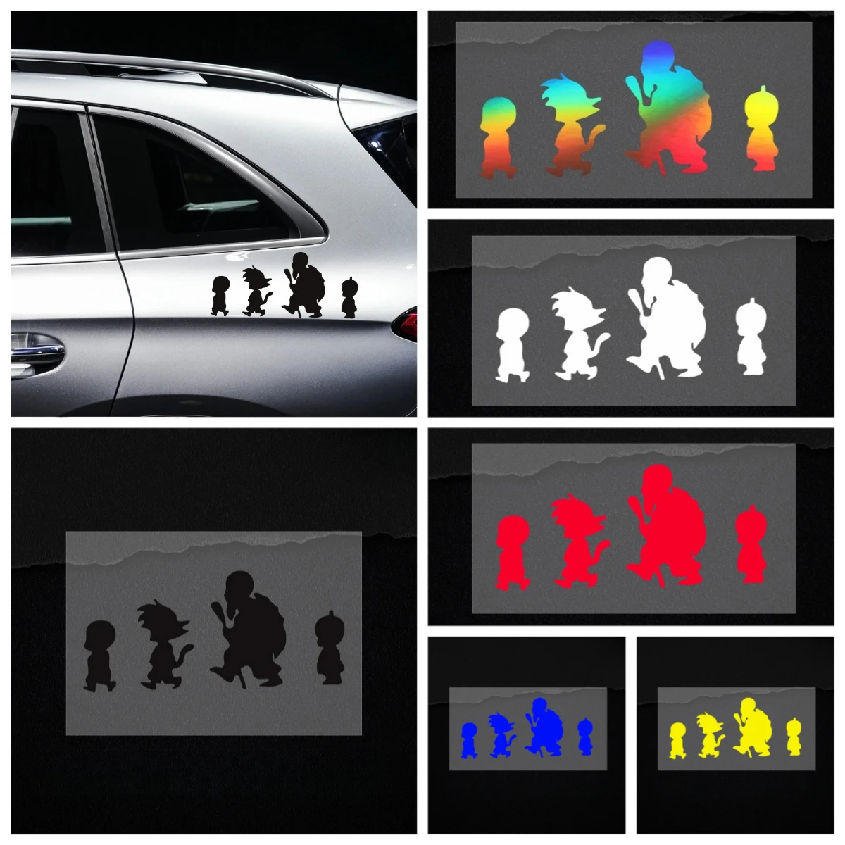 

Son Goku Car Sticker Anime Vinyl Decal Waterproof Reflective for Car Window Bumper Motorcycle Helmet JDM Decoration