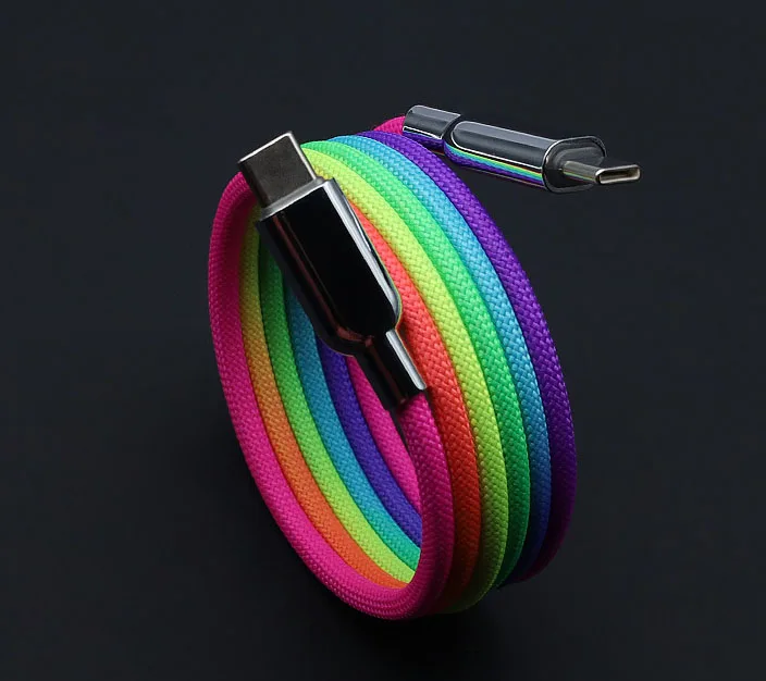 

Pink Braided Type-C to Type-C Fast Charging Cable 240W PD Charger Cord for iPhone 15 MacBook Samsung Data Cable