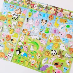 4 Pcs/set Cartoon Animals Kawaii Zoo Puffy 3D Stickers Scrapbooking Diy Journal Stationery Sticker Sheet Gift Deco Prize