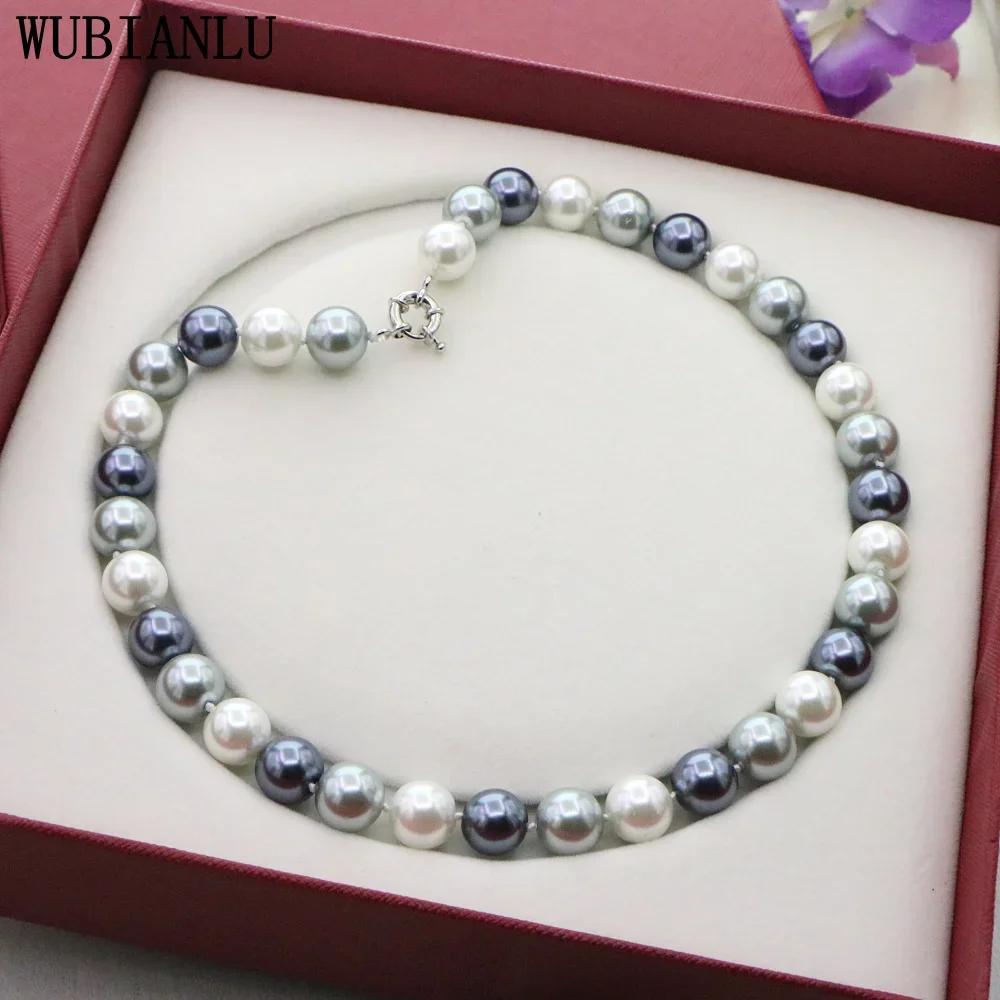 New Multicolor Glass Pearl Necklace Set 12mm Necklace 18\