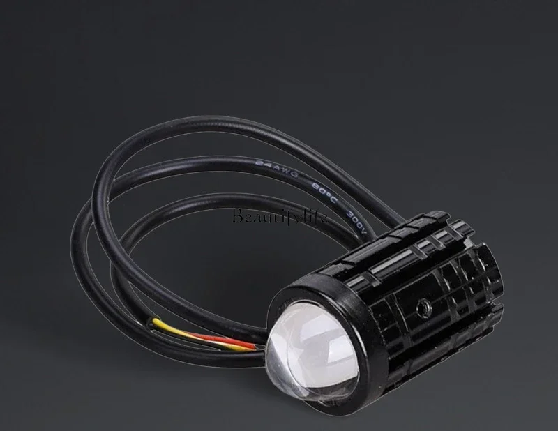 Small steel cannon yellow and white far and near light headlight LED lens electric vehicle light MK-352