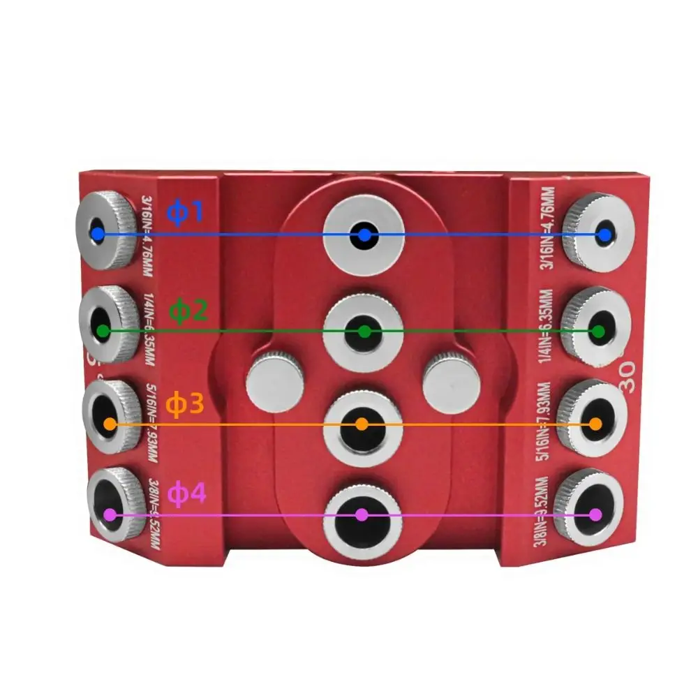 30/45/90 درجة دليل الحفر بزاوية قابل للتعديل المدمجة ثقب الحفر دليل الرقصة زوايا الحفر متعددة الاستخدامات سبائك الألومنيوم #2