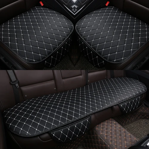 Fundas universales de cuero PU para asientos de coche, accesorios interiores, alfombrilla protectora, almohadilla de soporte de cuero