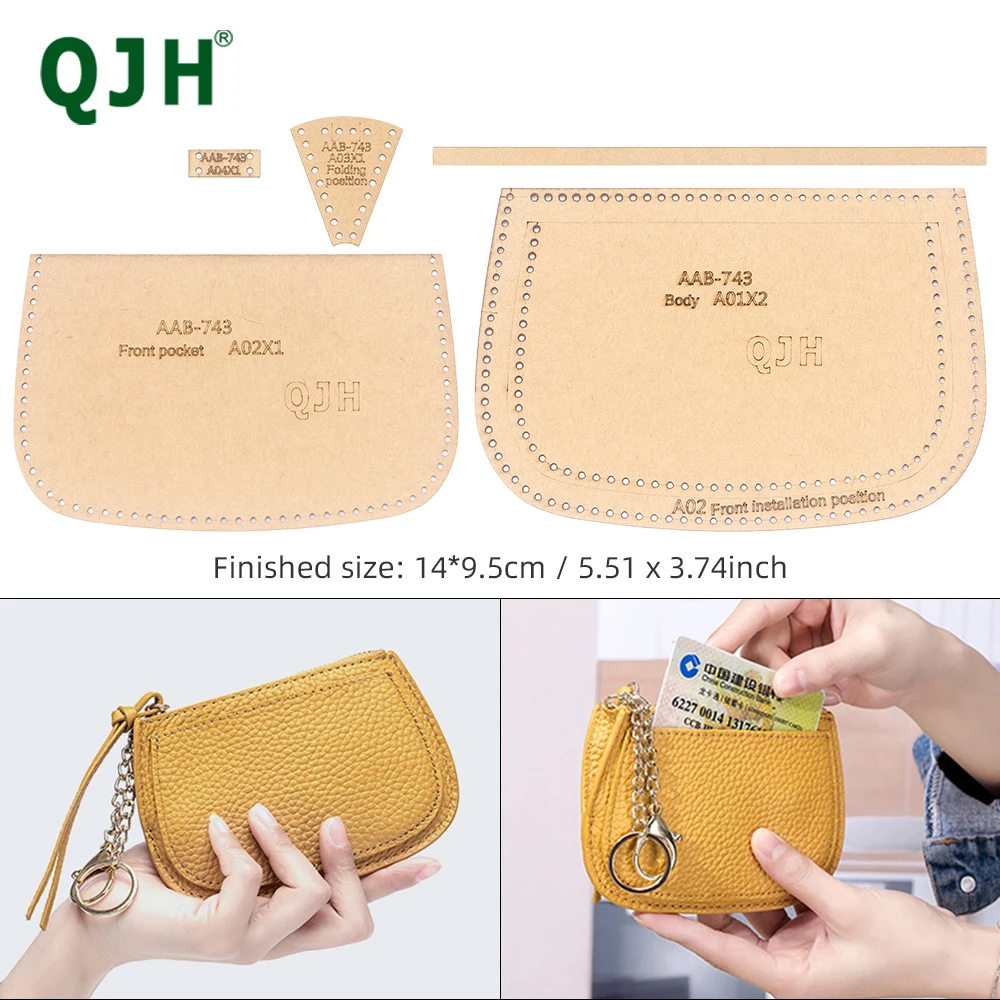 1 Set DIY Kunstleder-Geldbörsen-Bastelset - Retro-Stil Münzbörse & Kartenhalter-Vorlage, Kraftpapier-Muster für Handgemachte Taschen