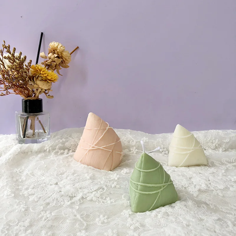 Molde de silicona de vela de Dragon Boat Festival Zongzi, simulación de alimentos, jabón hecho a mano para aromaterapia, piedra fragante, yeso, molinillo