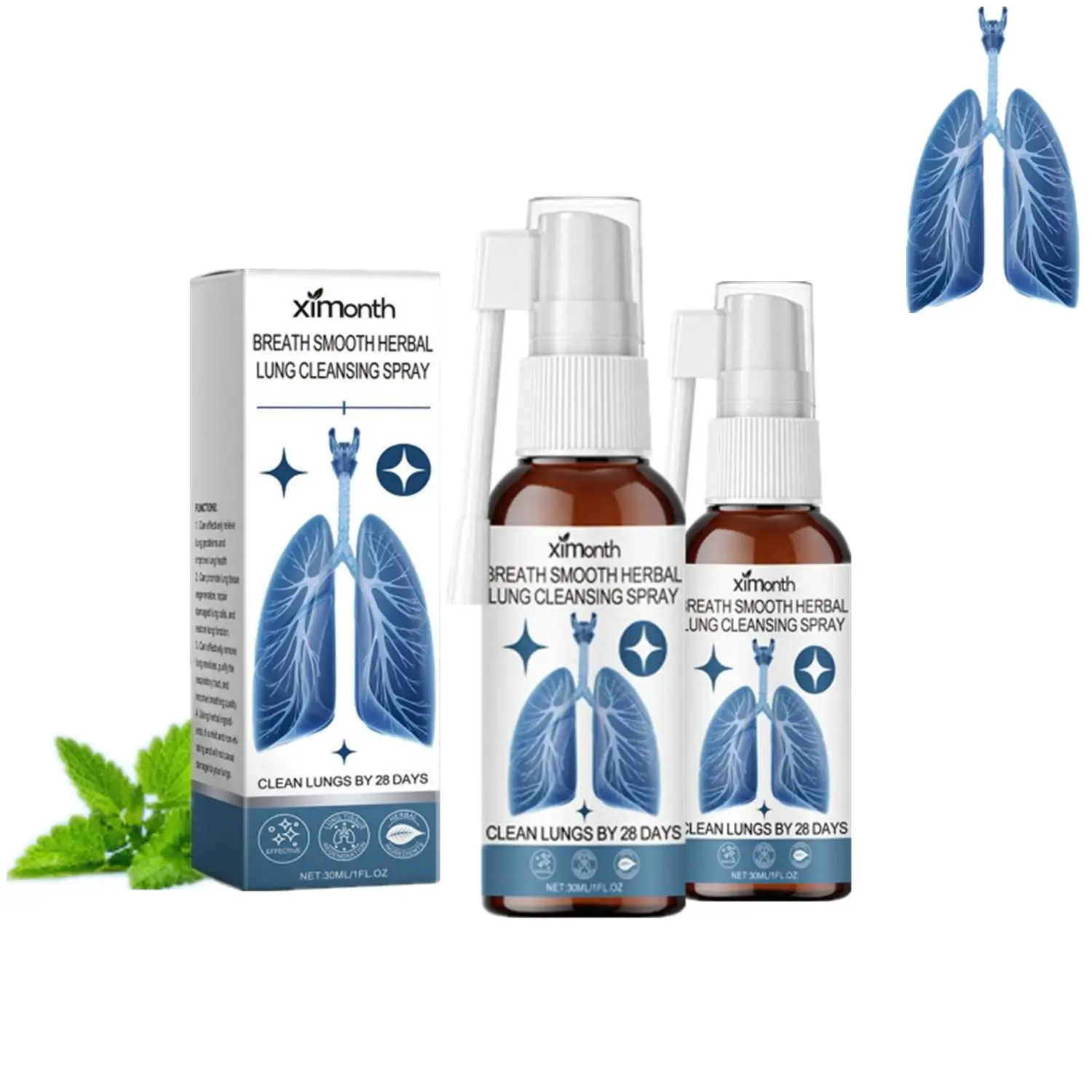 

2pcs 30ml Herbal Lung Cleanse Mist – Powerful Lung Support Mist Herbal Herbal Spray Health & Care Lung Breathe Cleanse