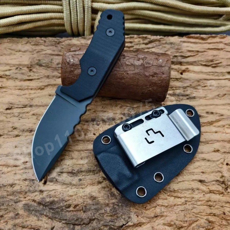 

Черный высококачественный прямой нож 8Cr13Mov, лезвие G10, ручка высокой твердости и острый портативный нож для кемпинга на открытом воздухе, мужской подарок