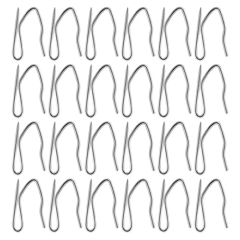 31 pcs 2.4cm Stainless Steel Curtain Hooks, Sharp Pointed Tip, suitable for Bathroom Shower Hook, Stainless Steel Material