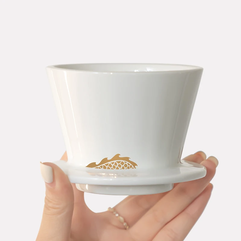 TIMEMORE B75 ceramic filter cup hand brewed coffee Golden dragon cup cake flat bottom filter cup household coffee utensils